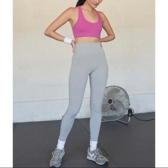 Free people gray leggings gs. Sz M/L high waisted - Picture 1 of 4